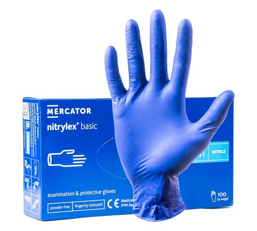 Amio - ΓΑΝΤΙΑ ΝΙΤΡΙΛΙΟΥ MERCATOR NITRYLEX BASIC ΣΕ ΜΠΛΕ ΧΡΩΜΑ MEDIUM (M) - 100 ΤΕΜ. (MER02957/AM)