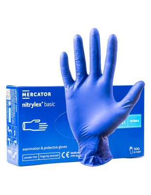 Amio - ΓΑΝΤΙΑ ΝΙΤΡΙΛΙΟΥ MERCATOR NITRYLEX BASIC ΣΕ ΜΠΛΕ ΧΡΩΜΑ MEDIUM (M) - 100 ΤΕΜ. (MER02957/AM)