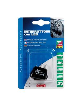 ΔΙΑΚΟΠΤΗΣ ROCKER 12/24V (LED 10A - ΜΠΛΕ)