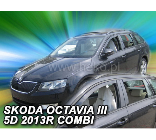 ΑΝΕΜΟΘΡΑΥΣΤΕΣ ΓΙΑ SKODA OCTAVIA 3 A7 2013+ SW / COMBI 5D ΣΕΤ ΑΥΤΟΚΙΝΗΤΟΥ ΑΠΟ ΕΥΚΑΜΠΤΟ ΦΙΜΕ ΠΛΑΣΤΙΚΟ HEKO - 4 ΤΕΜ.