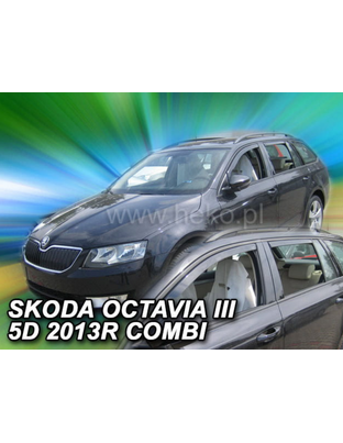 ΑΝΕΜΟΘΡΑΥΣΤΕΣ ΓΙΑ SKODA OCTAVIA 3 A7 2013+ SW / COMBI 5D ΣΕΤ ΑΥΤΟΚΙΝΗΤΟΥ ΑΠΟ ΕΥΚΑΜΠΤΟ ΦΙΜΕ ΠΛΑΣΤΙΚΟ HEKO - 4 ΤΕΜ.