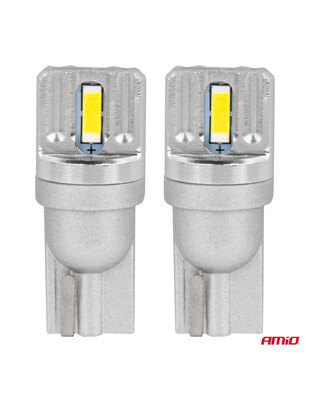 Amio - ΛΑΜΠΑΚΙΑ LED T10 W5W 12/24V LED 2x1860SMD STANDARD ΛΕΥΚΑ - 2 ΤΕΜ. (03719/AM)