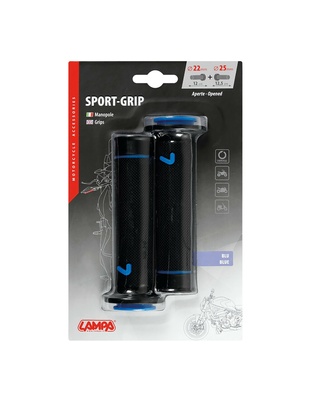 ΧΕΙΡΟΛΑΒΕΣ ΤΙΜΟΝΙΟΥ ΜΗΧΑΝΗΣ SPORT-GRIP ΜΑΥΡΟ/ΜΠΛΕ (22 mm-12cm/25mm-12,5cm) LAMPA - 2 ΤΕΜ.