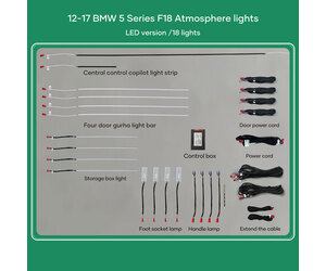 DIQ AMBIENT BMW S.5 (F10-F11-F18) mod. 2012-2017 (Digital iQ Ambient Light for BMW Series 5 mod.2012-2017 with18 Lights, 11 Colors)