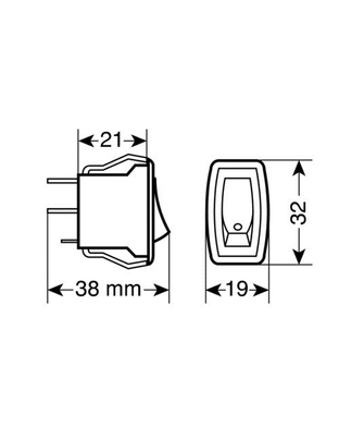 ΔΙΑΚΟΠΤΗΣ ROCKER 12/24V (LED 10A - ΜΠΛΕ)
