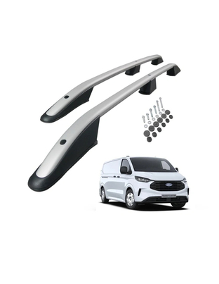 ΠΑΡΑΛΛΗΛΕΣ ΜΠΑΡΕΣ ΟΡΟΦΗΣ ΑΛΟΥΜΙΝΙΟΥ ELEGANCE L1 ΓΙΑ FORD TOURNEO CUSTOM 2023+ ΜΕΓΙΣΤΟ ΒΑΡΟΣ ΦΟΡΤΙΟΥ 75KG OMTEC - 2 TEM.