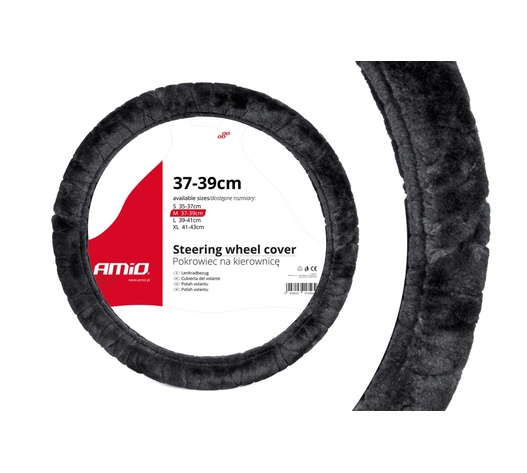 Amio - Κάλυμμα Τιμονιού 37/39cm Γκρι Σκούρο Σειρά SWC-02 για Προστασία και Άνεση στην Οδήγηση - 1 τεμ. (01357/AM)