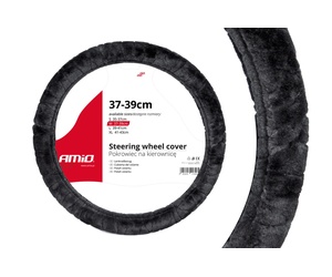 Amio - Κάλυμμα Τιμονιού 37/39cm Γκρι Σκούρο Σειρά SWC-02 για Προστασία και Άνεση στην Οδήγηση - 1 τεμ. (01357/AM)