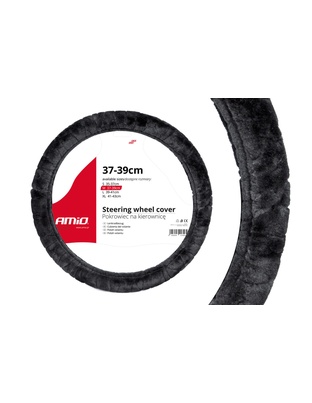 Amio - Κάλυμμα Τιμονιού 37/39cm Γκρι Σκούρο Σειρά SWC-02 για Προστασία και Άνεση στην Οδήγηση - 1 τεμ. (01357/AM)