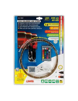 ΤΑΙΝΙΑ 60LED 12/24V RGB MULTICOLOR 200cm ΜΕ ΦΙΣ ΑΝΑΠΤΗΡΑ ΚΑΙ ΤΗΛΕΧΕΙΡΙΣΜΟ 16 ΧΡΩΜΑΤΩΝ  ΚΑΙ 3 ΧΡΗΣΕΩΝ