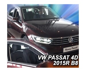 ΑΝΕΜΟΘΡΑΥΣΤΕΣ ΓΙΑ VW PASSAT 4D 2014+ ΖΕΥΓΑΡΙ ΑΠΟ ΕΥΚΑΜΠΤΟ ΦΙΜΕ ΠΛΑΣΤΙΚΟ HEKO - 2 ΤΕΜ.