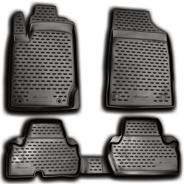 ΠΑΤΑΚΙΑ ΣΕ ΣΚΑΦΗ TPE ΛΑΣΤΙΧΟ ΓΙΑ MITSUBISHI L200 2D 04/2010-2015  ΣΕ ΑΝΘΡΑΚΙ ΣΚΟΥΡΟ ΓΚΡΙ ΧΡΩΜΑ NOVLINE - 4 ΤΕΜ.