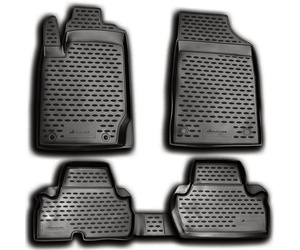 ΠΑΤΑΚΙΑ ΣΕ ΣΚΑΦΗ TPE ΛΑΣΤΙΧΟ ΓΙΑ MITSUBISHI L200 2D 04/2010-2015  ΣΕ ΑΝΘΡΑΚΙ ΣΚΟΥΡΟ ΓΚΡΙ ΧΡΩΜΑ NOVLINE - 4 ΤΕΜ.