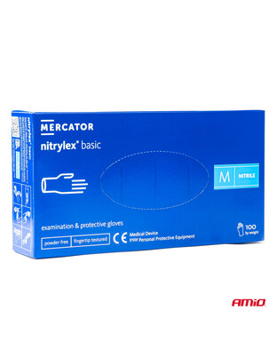 Amio - ΓΑΝΤΙΑ ΝΙΤΡΙΛΙΟΥ MERCATOR NITRYLEX BASIC ΣΕ ΜΠΛΕ ΧΡΩΜΑ MEDIUM (M) - 100 ΤΕΜ. (MER02957/AM)