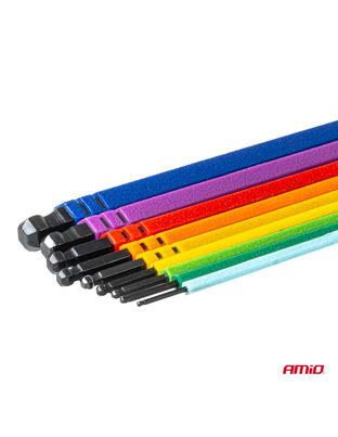 Amio – Κλειδιά Allen Imbus CR-V 1.5-10mm με Μύτες & Αντάπτορα Heavy Duty για Σταθερή Τοποθέτηση Εργαλείου & Καθημερινή Χρήση – Σετ 18 Τεμ. (04787/AM)