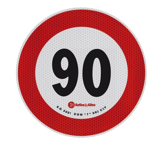 ΣΗΜΑ ΤΑΧΥΤΗΤΑΣ ΧΙΛΙΟΜΕΤΡΩΝ 90km/h ΑΥΤΟΚΟΛΛΗΤΟ 20CM ΔΙΑΜΕΤΡΟ