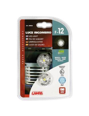 Φώτα Ογκου Φορτηγού 24V 1 Led 2τεμ Λευκά F-12