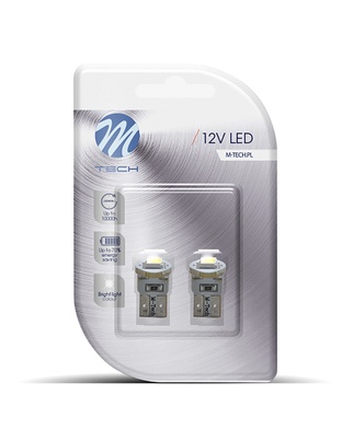 T10 W5W 12V W2,1x9,5d LED 1xSMD5050 ΛΕΥΚΟ (ΚΑΡΦΩΤΟ ΑΚΑΛΥΚΟ) BLISTER 2ΤΕΜ. M-TECH