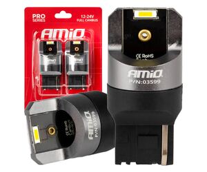 Amio - ΛΑΜΠΑΚΙΑ W21W 12/24V 6.000K 2SMD LED FULL CAN-BUS ΛΕΥΚΑ PRO SERIES - 2 Τεμ. (03599/AM)