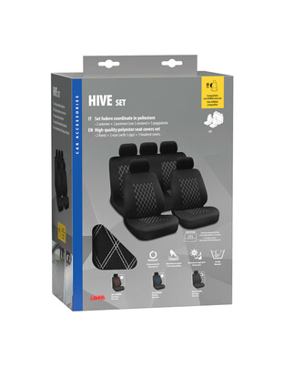 ΚΑΛΥΜΜΑΤΑ ΚΑΘΙΣΜΑΤΩΝ HIVE ΜΑΥΡΟ/ΓΚΡΙ ΣΕΤ
