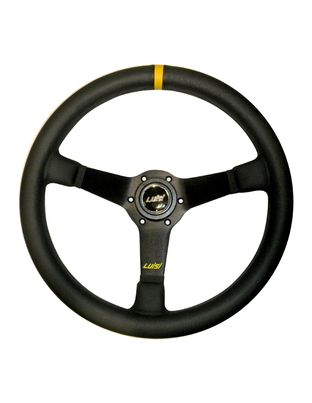 ΤΙΜΟΝΙ MIRAGE CORSA 350mm ΒΑΘΟΣ 75mm ΔΕΡΜΑΤΙΝΟ ΜΑΥΡΟ LUISI