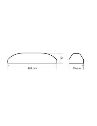 Φως Φορτηγού 24V 3LED Λευκό 103x35mm