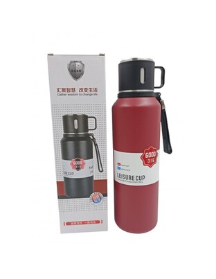 ΑΝΟΞΕΙΔΩΤΟ ΘΕΡΜΟΣ ΚΟΚΚΙΝΟ1500ml ΜΕ ΚΑΠΑΚΙ-ΚΟΥΠΑ XZ-7809-1