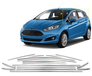 TRIM ΠΑΡΑΘΥΡΩΝ ΑΝΟΞΕΙΔΩΤΟ ΑΤΣΑΛΙ ΧΡΩΜΙΟ S-DIZAYN ΓΙΑ FORD FIESTA HB 5D 09+ - 16 TEM.