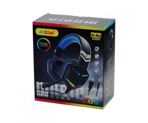 ΑΚΟΥΣΤΙΚΑ STEREO GAMING ΜΕ LED RGB ANDOWL Q-X510