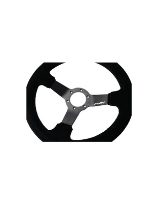 ΤΙΜΟΝΙ ΤΡΙΑΚΤΙΝΟ 320 mm/ΠΑΧΟΣ 104 mm/BΑΘΟΣ 47 mm ΜΑΥΡΟ ΣΟΥΕΤ ΜΕ ΚΙΤΡΙΝΗ ΡΙΓΑ SIMONI RACING - 1 TEM.