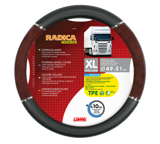 ΚΑΛΥΜΜΑ ΤΙΜΟΝΙΟΥ ΦΟΡΤΗΓΟΥ RADICA (XL) 49-51 cm (ΜΑΥΡΟ/ΞΥΛΟ/ΟΙΚΟΛΟΓΙΚΟ/ΑΟΣΜΟ)