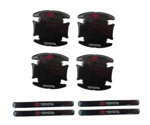 Σετ προστατευτικά αυτοκόλλητα σιλικόνης Look Carbon για το χερούλι της πόρτας - Toyota