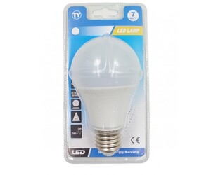 LED ΛΑΜΠΑ E27/7W/620Lm/6000K A60-7W-W