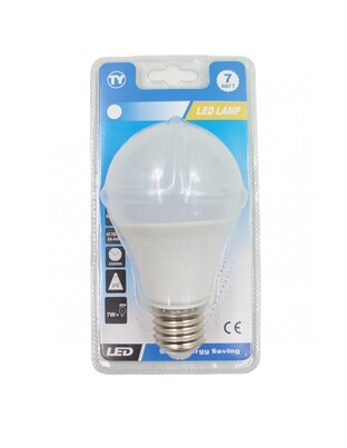 LED ΛΑΜΠΑ E27/7W/620Lm/6000K A60-7W-W
