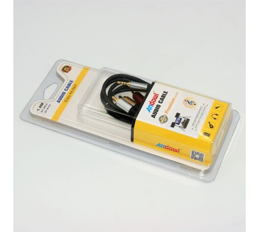 ΚΑΛΩΔΙΟ ΗΧΟΥ ΣΤΕΡΕΟ 1.8m AUX ΣΕ 3RCA ANDOWL QY-AV10