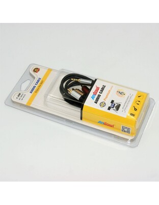 ΚΑΛΩΔΙΟ ΗΧΟΥ ΣΤΕΡΕΟ 1.8m AUX ΣΕ 3RCA ANDOWL QY-AV10