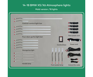 DIQ AMBIENT BMW X5-X6 (F15-F16) (Digital iQ Ambient Light for BMW X5 (F15) / X6 (F16) mod. 2014-2018 with 18 Lights, 11 Colours)