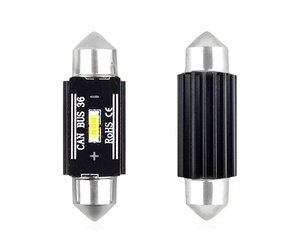 Amio - ΛΑΜΠΑΚΙΑ ΠΛΑΦΟΝΙΕΡΑΣ 36mm 12/24V 3,1W 5600K 1LED ULTRA BRIGHT CAN-BUS FESTOON (ΛΕΥΚΟ) - 2 ΤΕΜ. (02442/AM)