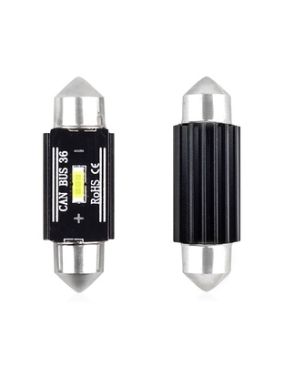 Amio - ΛΑΜΠΑΚΙΑ ΠΛΑΦΟΝΙΕΡΑΣ 36mm 12/24V 3,1W 5600K 1LED ULTRA BRIGHT CAN-BUS FESTOON (ΛΕΥΚΟ) - 2 ΤΕΜ. (02442/AM)