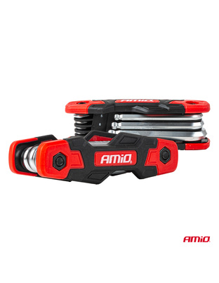 Amio – Πτυσσόμενα Κλειδιά Allen Imbus CR-V 1.5-8mm Πολυεργαλείο Heavy Duty για Σταθερή Εφαρμογή στη Βίδα & Καθημερινή Χρήση – 1 Τεμ. (04788/AM)
