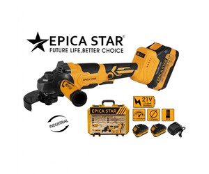 EPICA STAR ΕΠΑΝΑΦΟΡΤΙΖΟΜΕΝΟΣ ΓΩΝΙΑΚΟΣ ΤΡΟΧΟΣ ΜΕ 2 ΜΠΑΤΑΡΙΕΣ 21V EP-11101