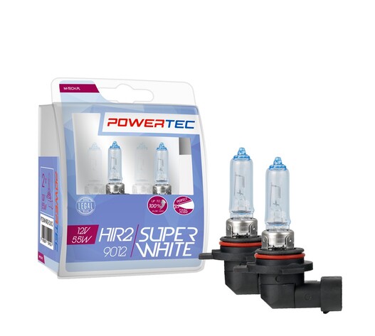ΛΑΜΠΕΣ HIR2 9012 12V 15/55W  (up to 100% ) POWERTEC SUPERWHITE (up 3.500k) mTECH - 2 Τεμ.