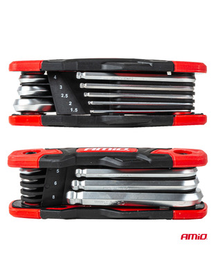 Amio – Πτυσσόμενα Κλειδιά Allen Imbus CR-V 1.5-8mm Πολυεργαλείο Heavy Duty για Σταθερή Εφαρμογή στη Βίδα & Καθημερινή Χρήση – 1 Τεμ. (04788/AM)