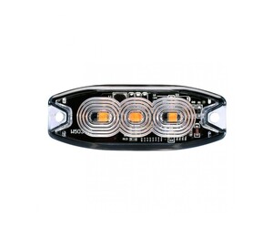Amio - ΣΤΡΟΜΠΟ 12/24V 8x3x0,9cm ΠΟΡΤΟΚΑΛΙ 3LED 9W (3x3W) R65 R10 - 1 ΤΕΜ. (02297/AM)