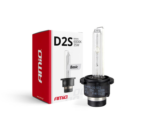 Amio - Ανταλλακτική Λάμπα D2S Xenon 12V 35W 6000K Basic Σειρά P32d-2 Λευκό Φως για Φώτα Αυτοκινήτου - 1 τεμ. (01320/AM)