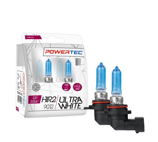 ΛΑΜΠΕΣ HIR2 9012 12V 55W POWERTEC ULTRA WHITE (up to 5.000k) mTECH - 2 Τεμ.