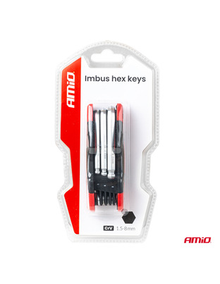 Amio – Πτυσσόμενα Κλειδιά Allen Imbus CR-V 1.5-8mm Πολυεργαλείο Heavy Duty για Σταθερή Εφαρμογή στη Βίδα & Καθημερινή Χρήση – 1 Τεμ. (04788/AM)