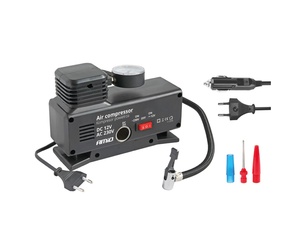 Amio - ΚΟΜΠΡΕΣΕΡ ΑΕΡΑ ΠΛΑΣΤΙΚΟ 12V/220V 18BAR-250PSI (ΜΑΝΟΜΕΤΡΟ/ΦΙΣ/4 ΑΝΤΑΠΤΟΡΕΣ/ΚΑΛΩΔΙΟ 300cm) - 1 ΤΕΜ. (02188/AM)