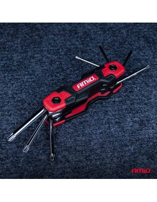 Amio – Πτυσσόμενα Κλειδιά TORX CR-V T9-T40 Πολυεργαλείο Heavy Duty για Σταθερή Εφαρμογή στη Βίδα & Καθημερινή Χρήση – 1 Τεμ. (04789/AM)