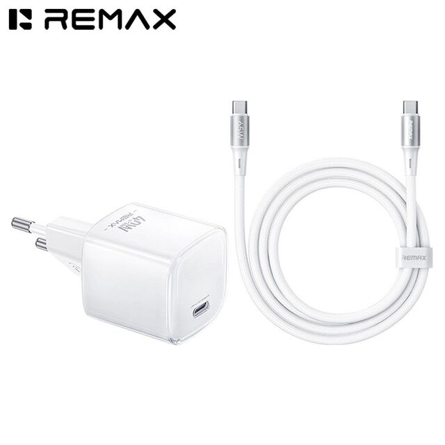 REMAX CA-26 (C60W) GaN FAST CHARGER with USB-C Cable (WHITE)